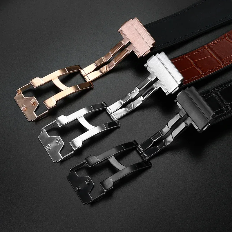 Фото Ремешок из натуральной кожи для часов Hublot, ремешок из воловьей кожи серии Big Bang, мужской браслет с инструментами, аксессуары, черный, коричневый, 26*19 мм №2