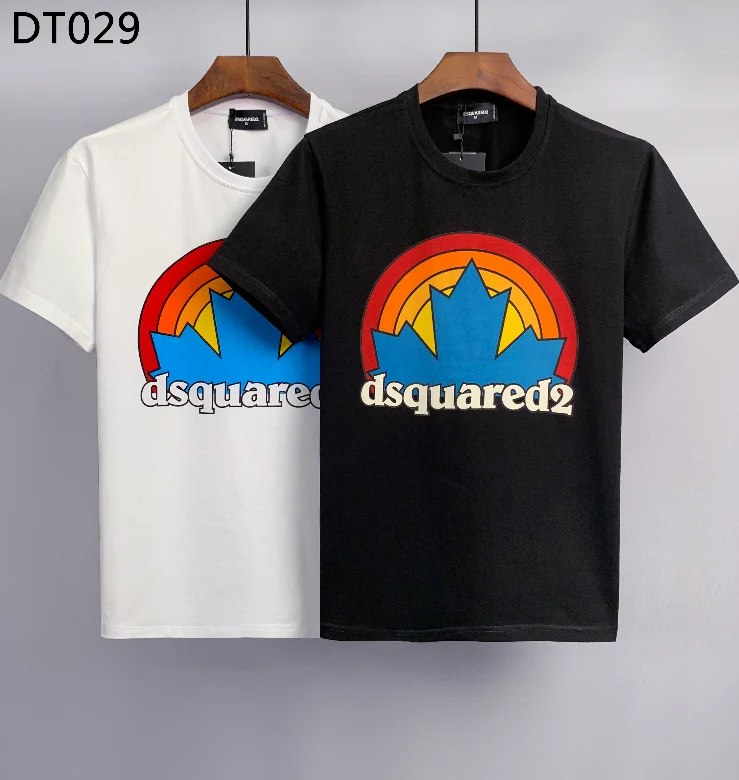 

Dsquared2 мужские футболки с коротким рукавом итальянского бренда женские хлопковые летние футболки с буквенным принтом Vrouwen Korte Mouwen повседневн...
