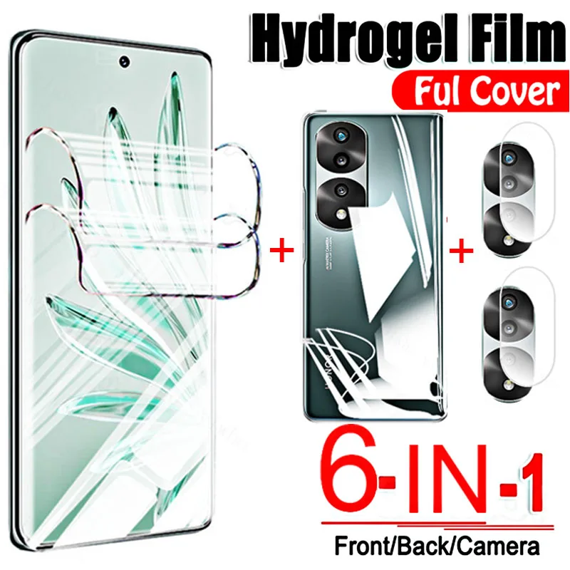 

6 в 1 Гидрогелевая пленка для защиты экрана для Huawei Honor 70 Pro 60 X9 X8 X7 4G 5G X40 X30 HD объектив камеры закаленное стекло не стекло