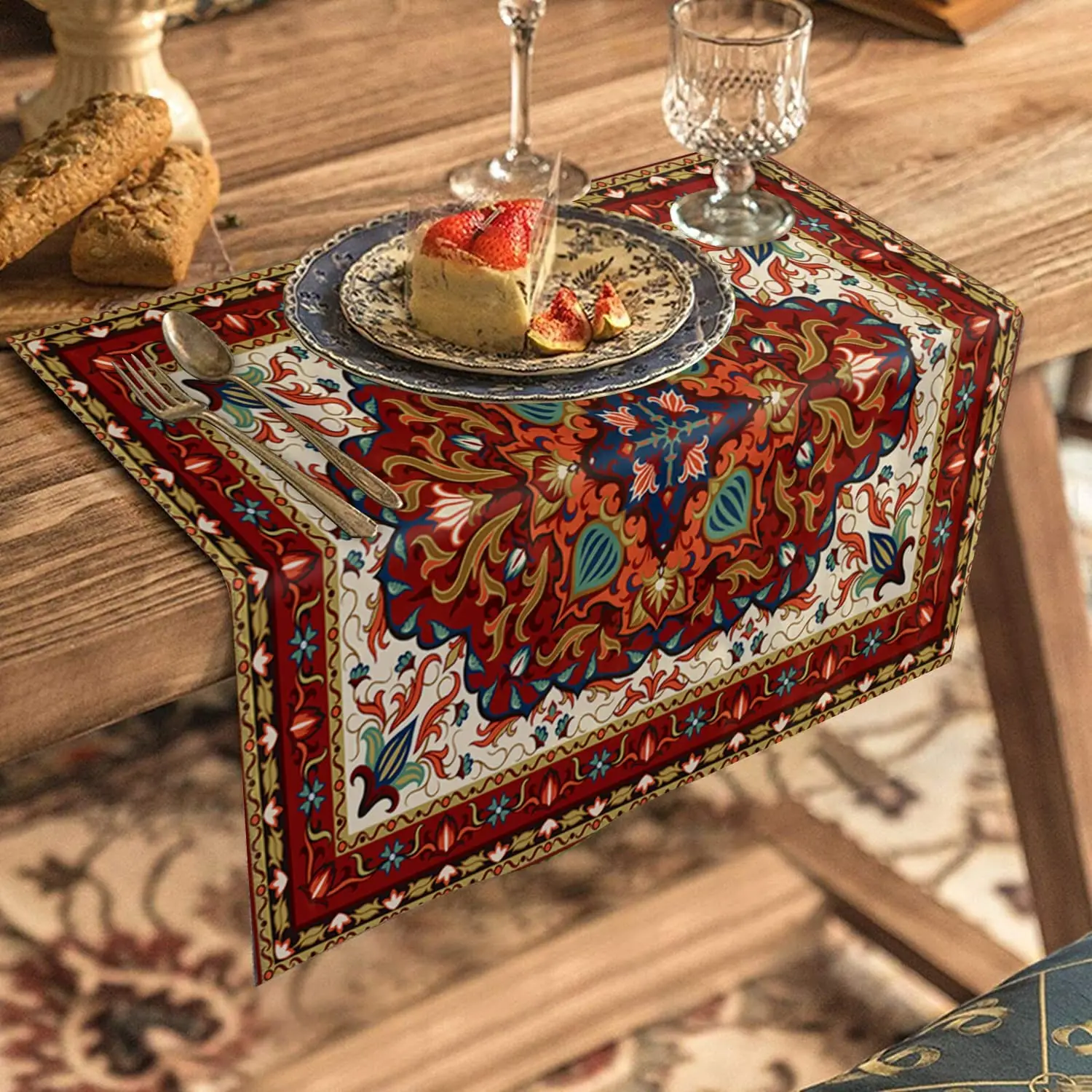 

Bohemian Style Linen Napkin Polyester Napkin 50*50cm Handkerchief Cloth Banquet Wedding Party Home Decorations