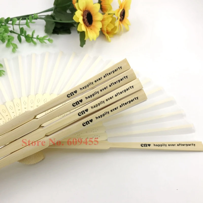 

80PCS Personalized Wedding Silk Fan with Mix Colors Fabric Hand Folding Fans Custom Printing Outdoor Party Decoration Favors