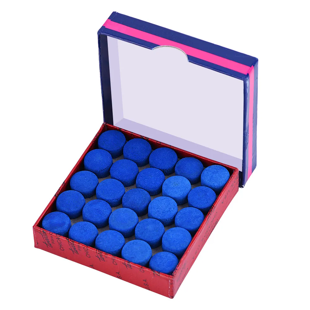 

50 Pcs/Lot Blue Glue-on Single-layer Billiards Pool Snooker Cue Tips 13mm