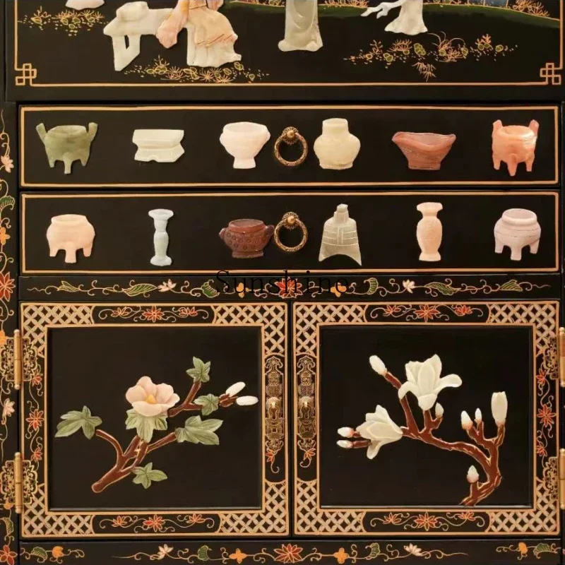 Новая резная мебель в китайском стиле для гостиной неоклассический винный шкаф