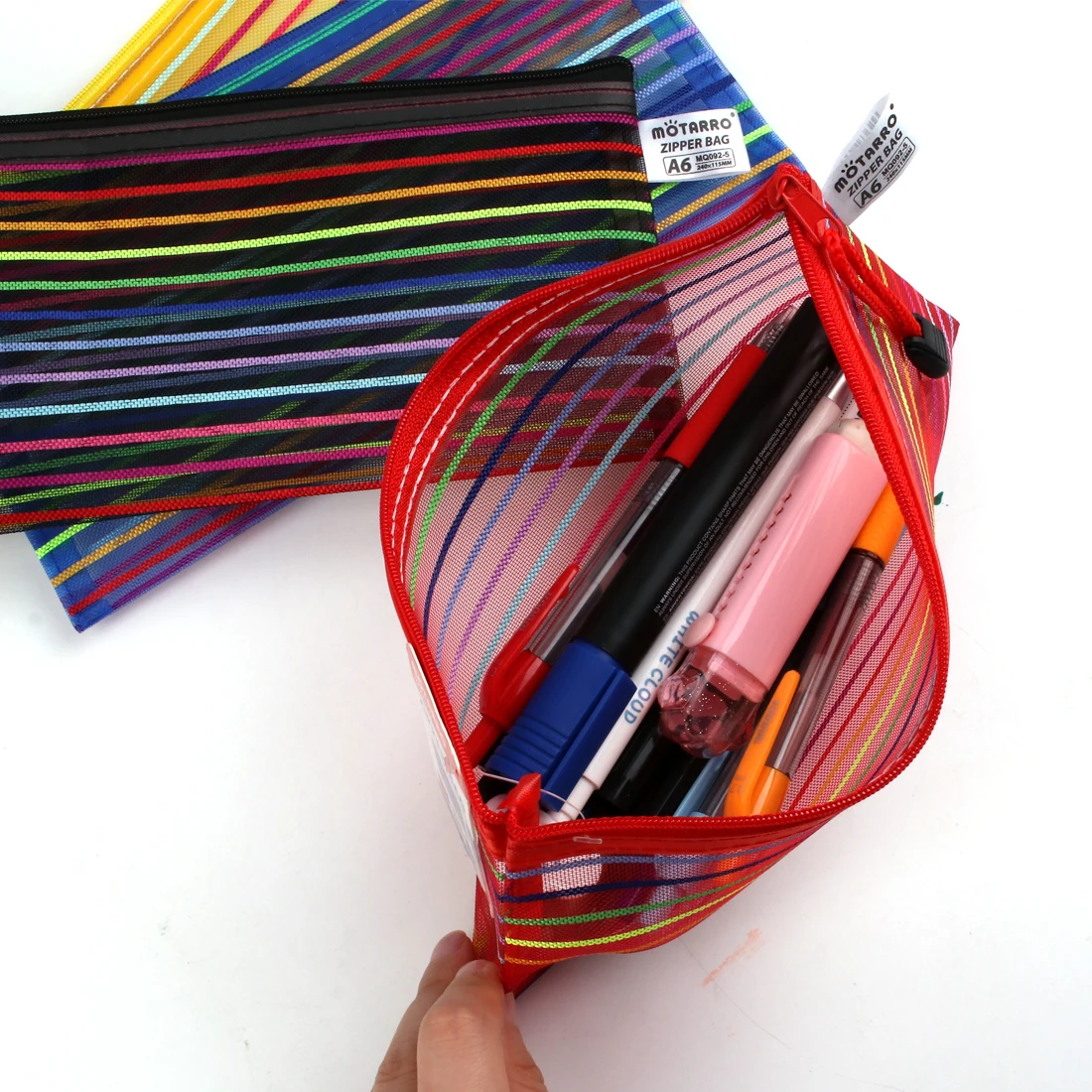 Нейлоновая Радужная Сетчатая Сумка Для Документов A6 Красочная Женская Хранения
