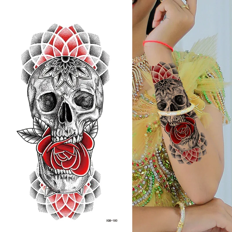

Цветные тату-наклейки с черепом для женщин и мужчин, 3 шт., искусственные татуировки для тела 2023, временные татуировки с цветами для молодых девушек и мальчиков, дешевые товары