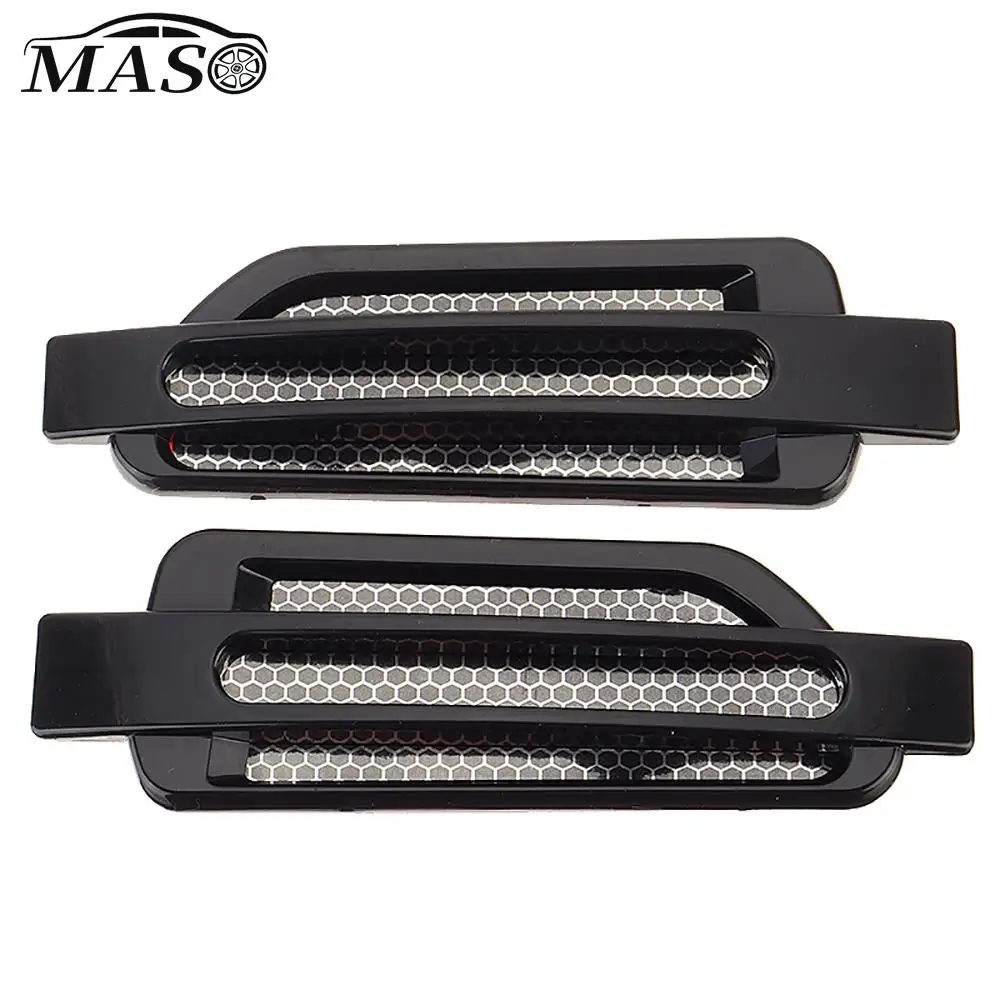 

2PCS ABS Car Side Fender Vent Air Flow Spoiler Racing Intake Grille Trim Wing Cover Shark Gill Shape Decoration Sticker