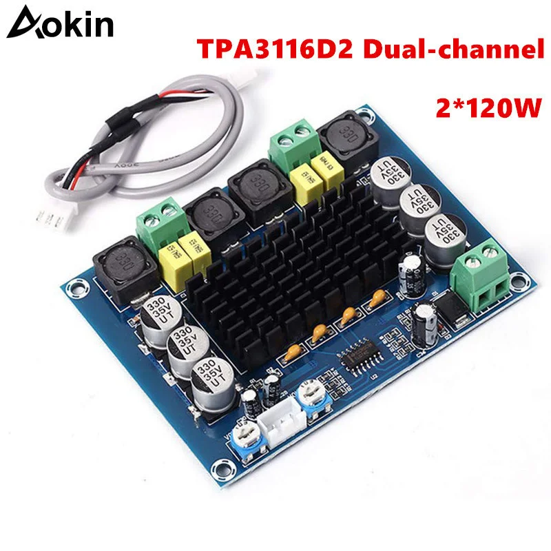 

Двухканальная цифровая плата усилителя мощности TPA3116D2 2*120W XH-M543