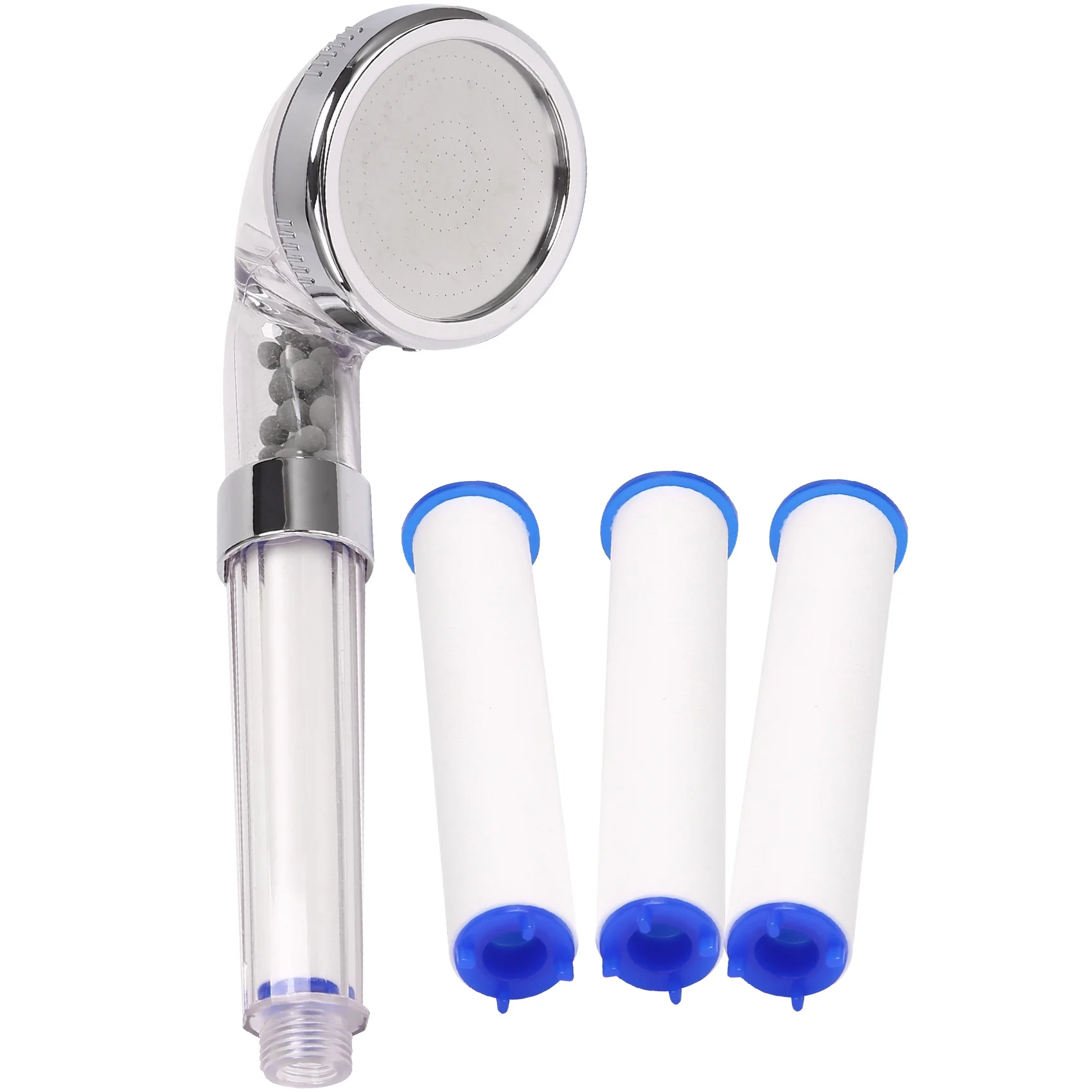 

1 Set Negative Ions Bathroom Handheld Shower Water Saving Head Set with 3 Filters High Pressure Portable Shower Head Hand Shower