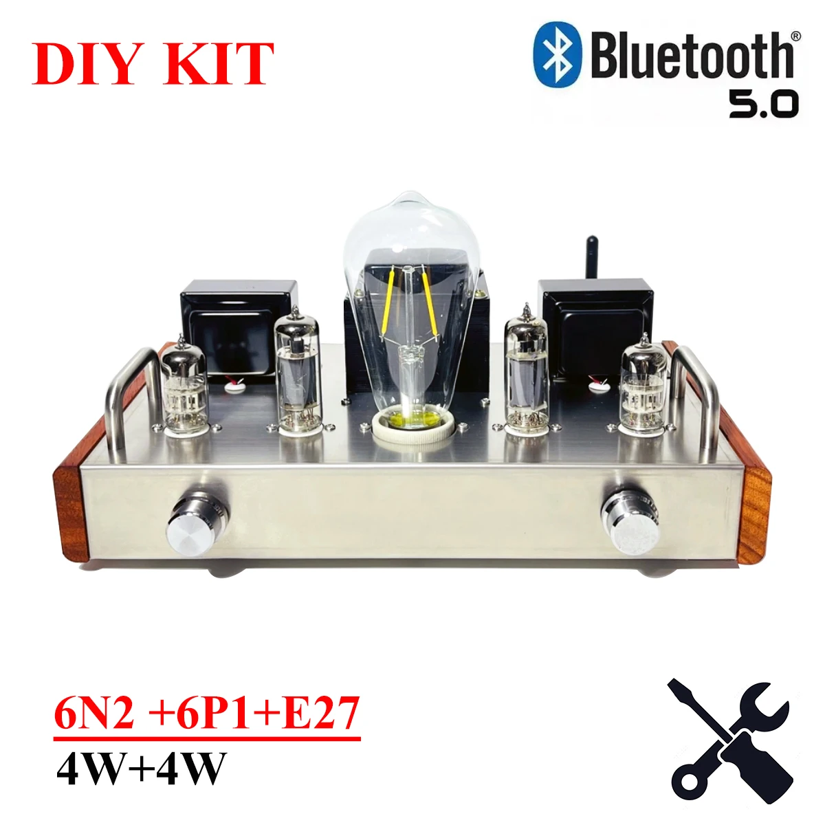 

6n2 6p1 E27 вакуумный трубчатый усилитель Diy Kit односторонний усилитель мощности класса А 4 Вт * 2 Высокая мощность Bluetooth 5,0 Diy Аудио трубчатый усилитель