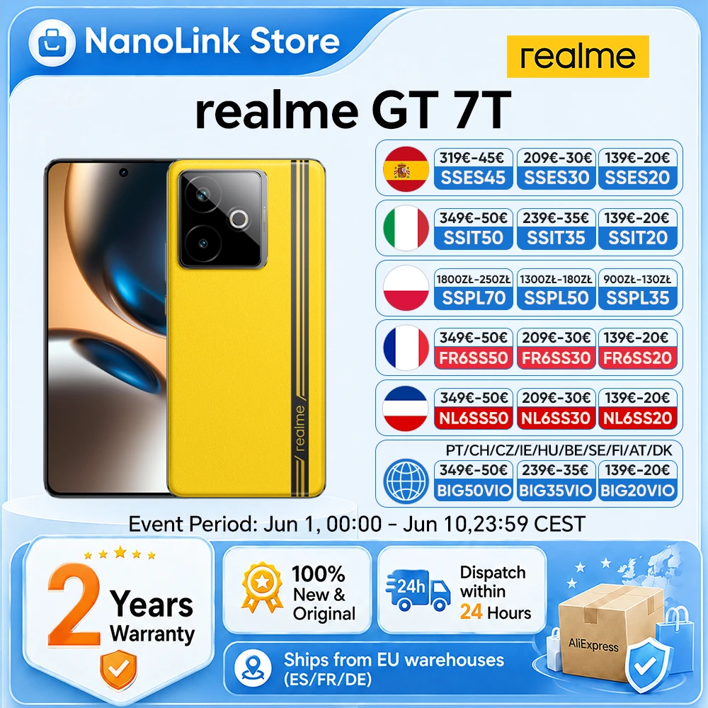realme GT 7T 5G, procesador MediaTek 8400-MAX, batería 7000 mAh 120W
