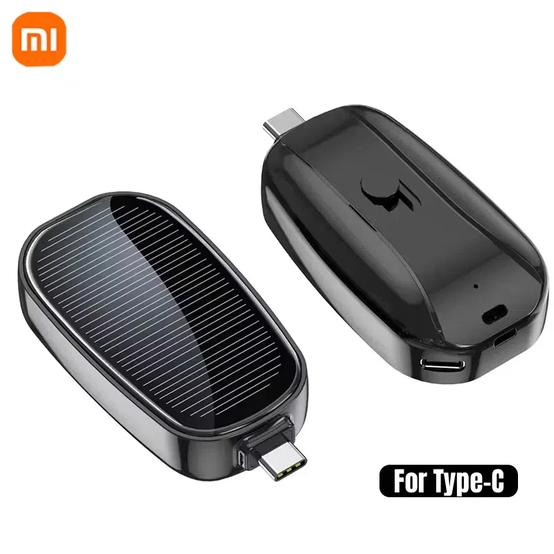 

Солнечная мини-банк питания, брелок для ключей, портативное зарядное устройство, компактный уличный внешний аккумулятор для кемпинга, аварийный аккумулятор для телефона, 1200 мАч, 2025