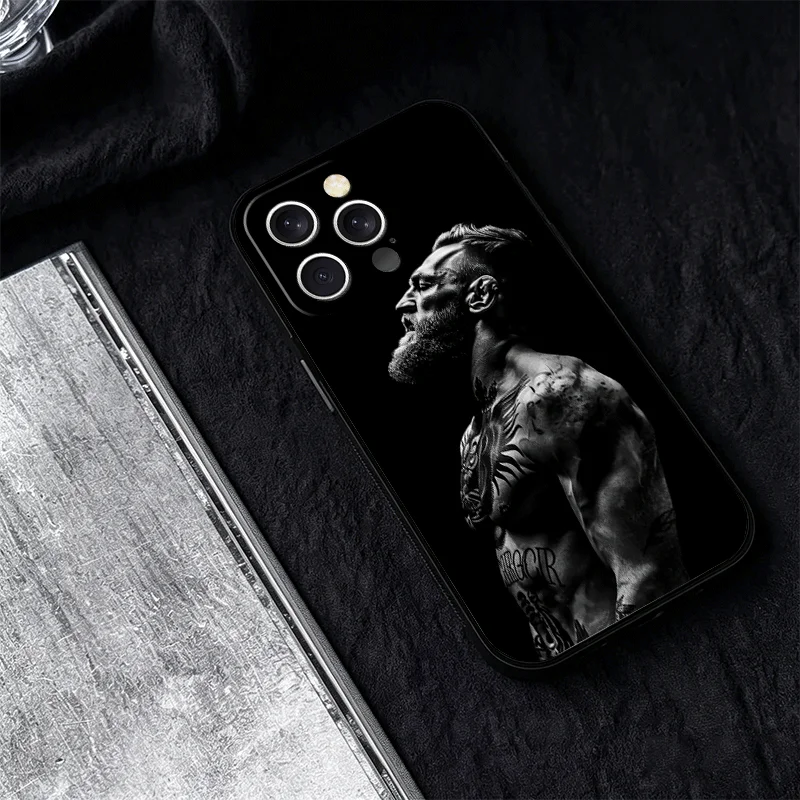 Фото Чехол для телефона Conor McGregor для iPhone 11 12 13 Mini 14 15 Plus 16 17 Pro Max 17E 16E XS 7 8 Air SE, черный, мягкий, силиконовый №3