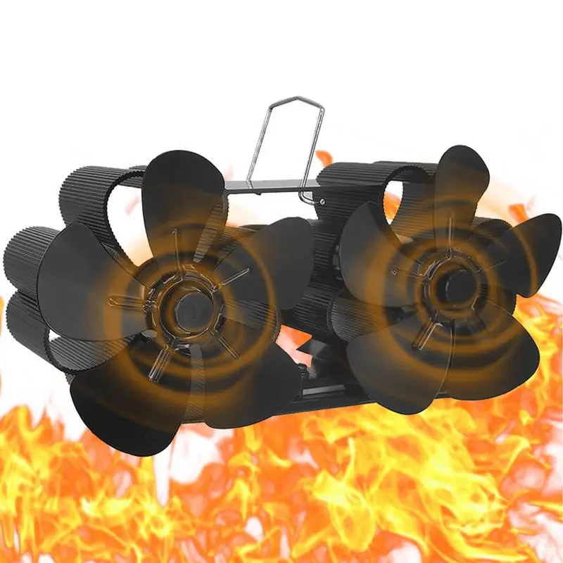

Heat Powered Oscillating Fireplace Fan 6-Blade Wood Burning Stove Fan For Log Burning Thermodynamic Hanging Silent Fireplace Fan
