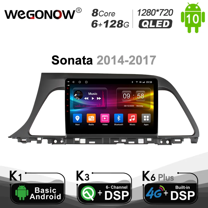 Автомагнитола Ownice Android 10 0 6G + 128G для Hyundai Sonata 2014-2017 GPS 4G LTE 1280*720 | Автомобили и
