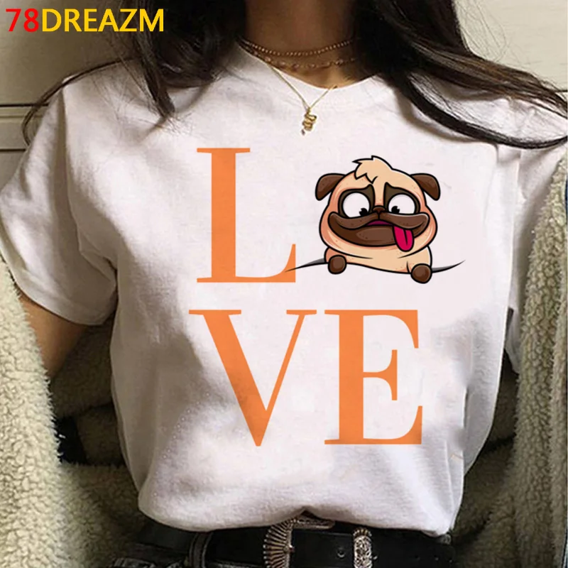 

French Bulldog t-shirts women summer t-shirts girl Japanese manga clothing