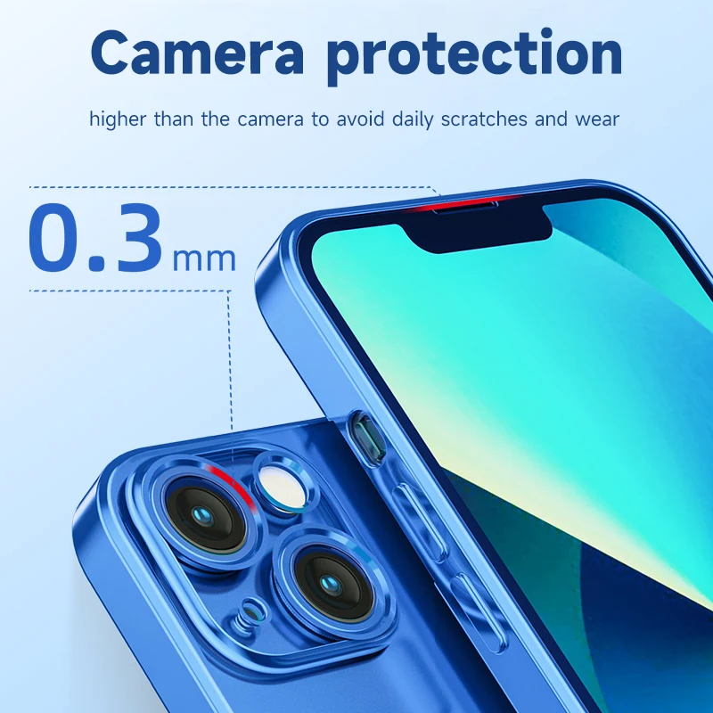 Оригинальный силиконовый прозрачный чехол с покрытием для iPhone 13 12 11 Pro Max Mini X Xs XR 8 7