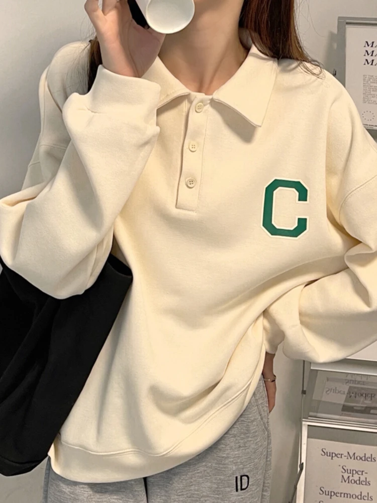 

Женская футболка-поло с длинным рукавом, в стиле Харадзюку