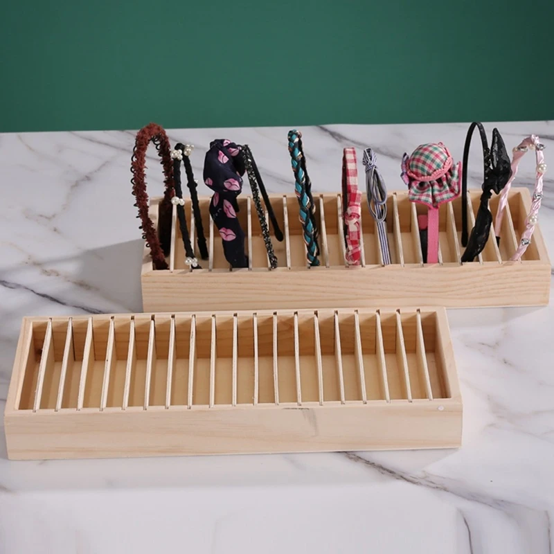 2Pc-Hair Hoop Storage Rack Wooden Jewelry Display Stand Hair Rope Jewelry Storage Box Desktop Tray Jewelry Display Rack