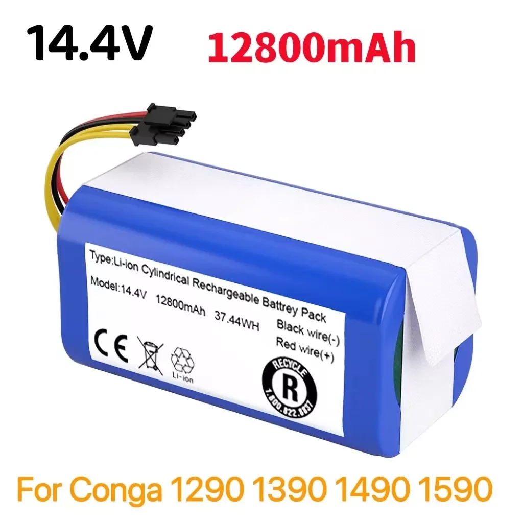 

14.4V 12800mAh Lithium-ion Battery For Cecotec Conga 1290 1390 1490 1590 Robot Vacuum Cleaner Battery Gutrend Echo 520