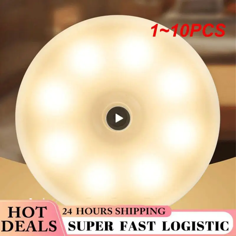 

Светодиодный светильник для шкафа, 1 ~ 10 шт., с зарядкой от USB, с датчиком движения