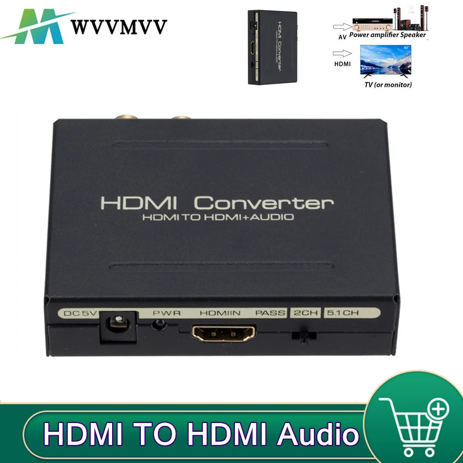 4k HDMI к аудио экстрактор стерео преобразователь SPDIF R/L сигнала источник питания