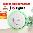 2022 Wi-FiZigbee Tuya NDIR Высокоточный детектор диоксида углерода домашний умный мини-детектор CO2 для контроля качества воздуха в помещении