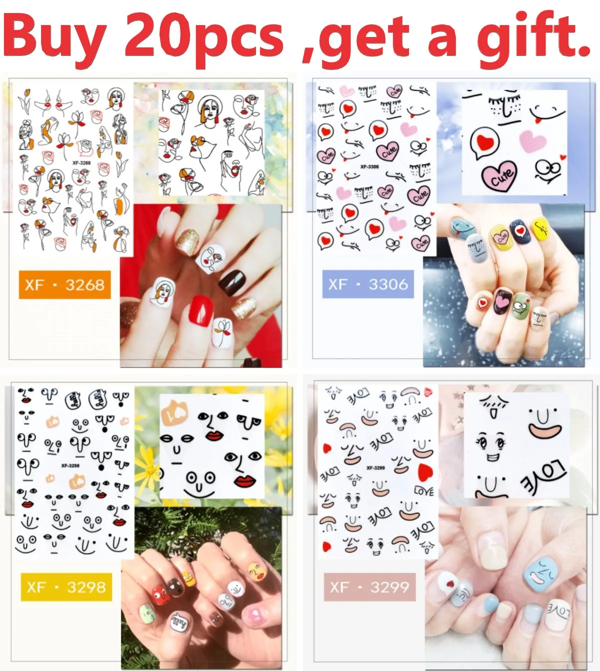 5 шт./упаковка наклейки для ногтей |
