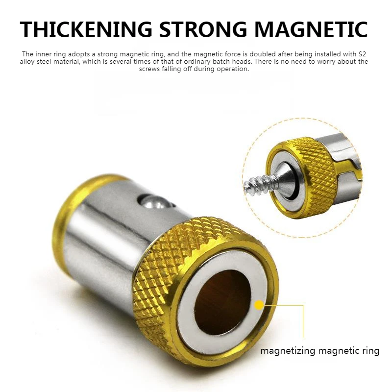 

Magnetic Bit Holder Alloy Electric Magnetic Ring Screwdriver Bit Non-slip Anti-Corrosion Magnet Ring for Phillip Bit Magnetizer