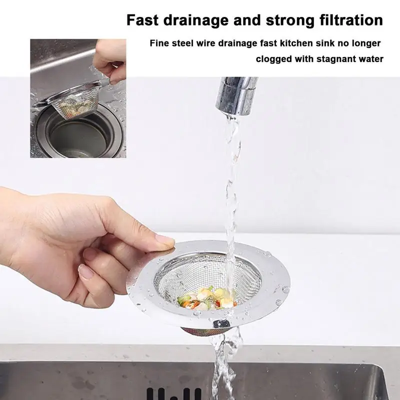 

Sink Strainer Anti-Clogging Drain Filter Stainless Steel Mesh 1Pc Plug Kitchen Bathroom Trap Waste Screen Food Catcher With Lid