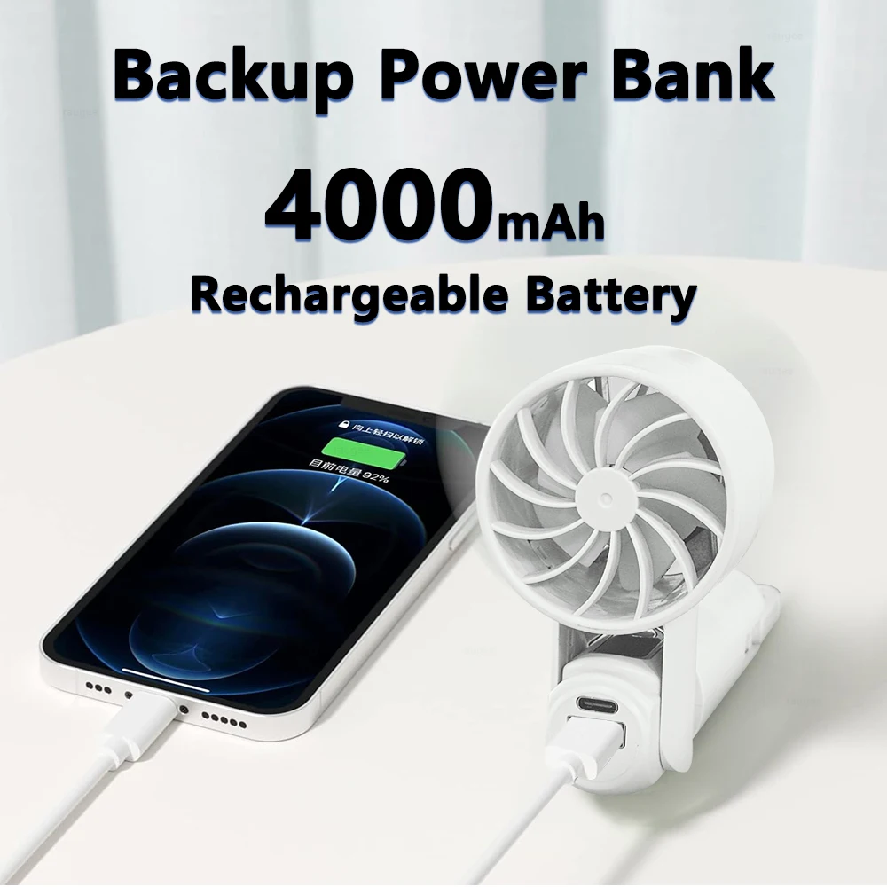 Портативный Ручной Турбовентилятор Usb Перезаряжаемый Уличный Мини-складной