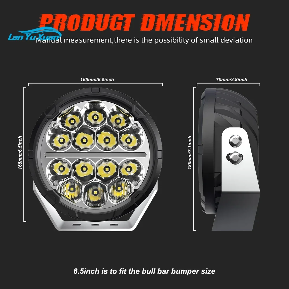 Суперъяркие водонепроницаемые прожекторы для грузовика IP68 6 5 дюйма 200 Вт 4x4
