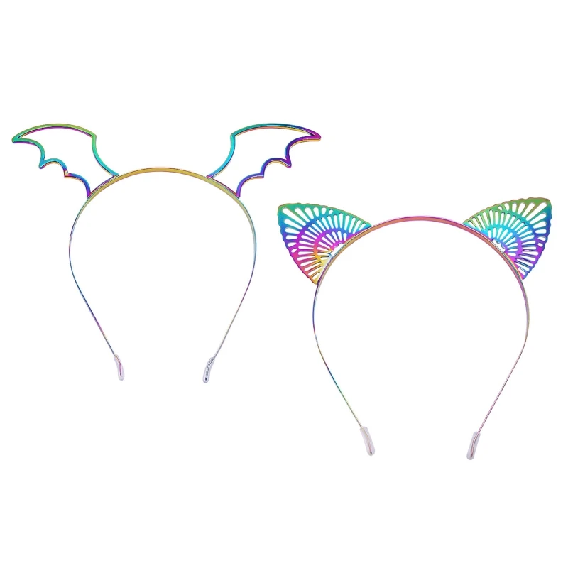 

Cosplay Wings for Cat Ears Hair Hoop Halloween Headdress Metal Headband All-match for Halloween Costume