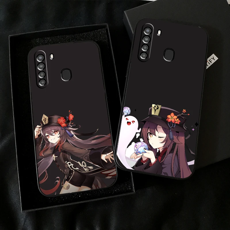 

Genshin Impact Project Game Phone Case For Samsung Galaxy A01 A02 A10 A10S A20 A22 A31 4G 5G Liquid Silicon Carcasa Back Black