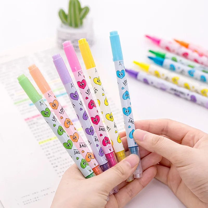 

6 Pcs/set Creative Color Fluorescent Pen Set Key Marker Fluorescent Crayon Marking Pen Set Highlighter