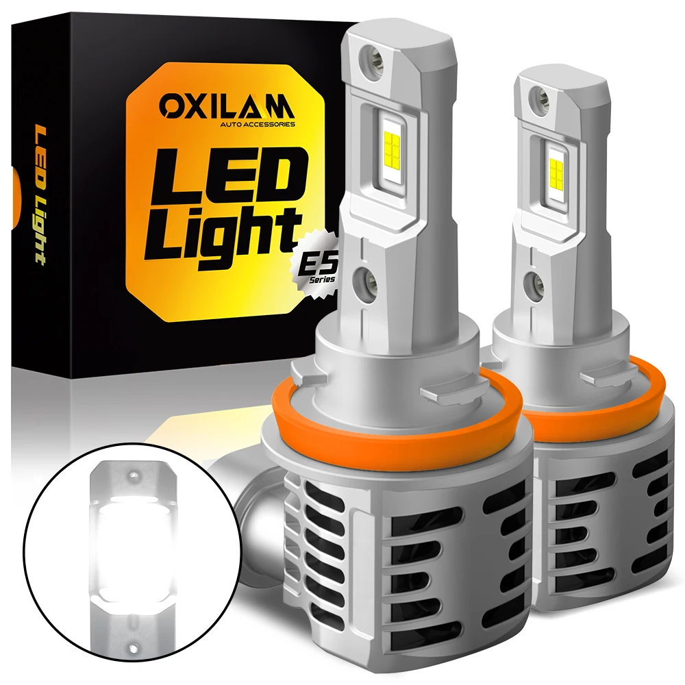 

OXILAM 2Pcs H11 H8 H9 LED Canbus Headlight Bulbs 65W 9005 HB3 9006 HB4 LED Turbo Head Light No Error Auto Lamp 12V 6500K 18000LM