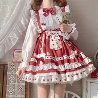 lolita skirt factory direct sales sweet lolita kawaii dress red lolita dress kawaii style overalls plus size victorian bustle