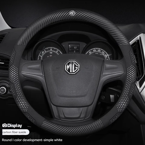 Для MG ZS E-HS EV MG3 MG5 MG6 Trophy MG7 EZS 3SW Cyberster из углеродного волокна, кожаный противоскользящий чехол на руль автомобиля, аксессуары