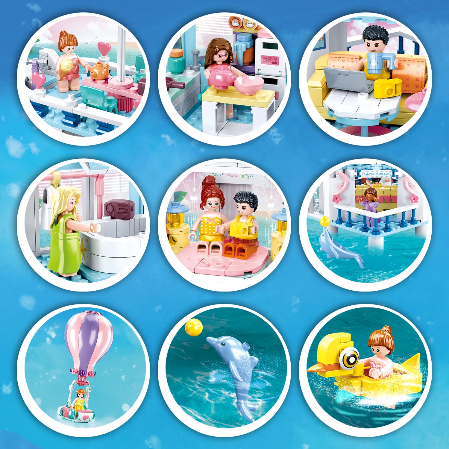 938 шт. Детский конструктор Вилла с видом на море