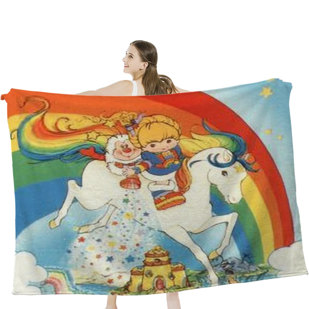 

Покрывало Rainbow brite stardust, мягкое бархатное одеяло, постельное белье для кемпинга, холодного кинотеатра или путешествий