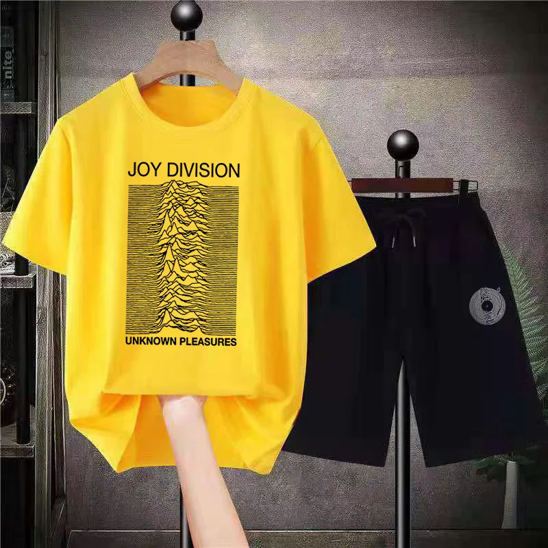 2023 Men's T-shirt Set Fashion Street Wear Printed Men's Cotton Short Set Hip Hop Sportswear Summer T-shirt Shorts Set Street