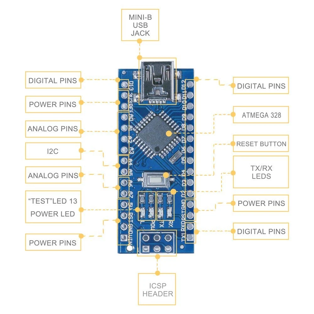 NANO V3.0 ATmega328P CH340 soldier 100% совместим с Arduino SP | Электронные компоненты и