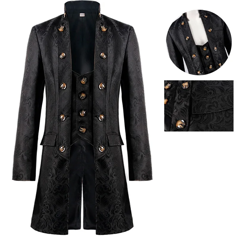 

New Medieval Vintage Men's Coat Jacquard Tuxedo