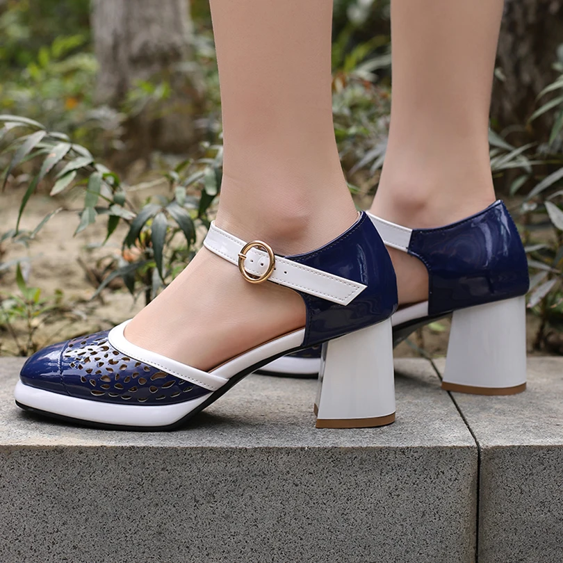 Размера плюс лакированная кожа пэчворк PU верхняя круглая маленькая дышащая