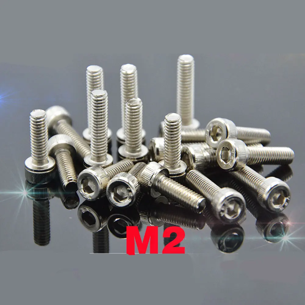 

M2 x 4 5 6 8 10 12 -18mm White Nickel Plated 12.9 Grade Alloy Steel Hex Socket Cap Head Screw DIY Car Model Furniture Fastener