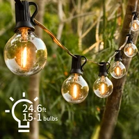 24 6ft fairy string light g40 led globe party garland string light warm white 15 clear vintage bulbs decorative outdoor backyard
