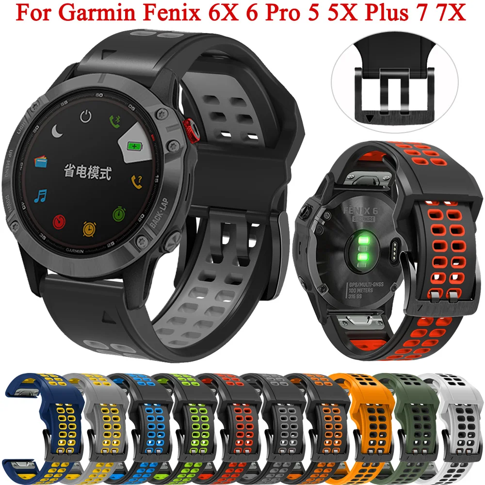 

Ремешок силиконовый для смарт-часов Garmin Fenix 7X 7 epix 6X 6 Pro 5X 5 Plus 3 3HR 945 Mk1