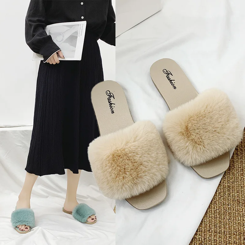 2023 Summer Fashion Plush Slippers for Women Outdoor At Home Indoor Slipper Girl Slippers Bohemia Sandals Flat Bottom Women
