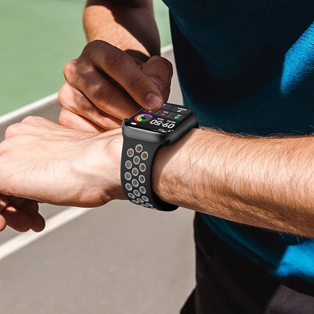 Фото Силиконовый ремешок Flash для Apple Watch 10 9 8 7 46 мм 45 мм 42 мм 41 мм Ultra 2 49 мм Браслет iWatch 6 5 4 SE 44 мм 40 мм Ремень №4