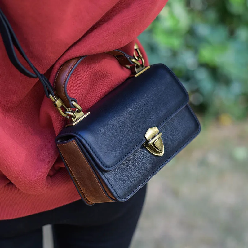 Fashion vintage genuine leather ladies mini handbag weekend daily party natural real cowhide women's cute small crossbody bags