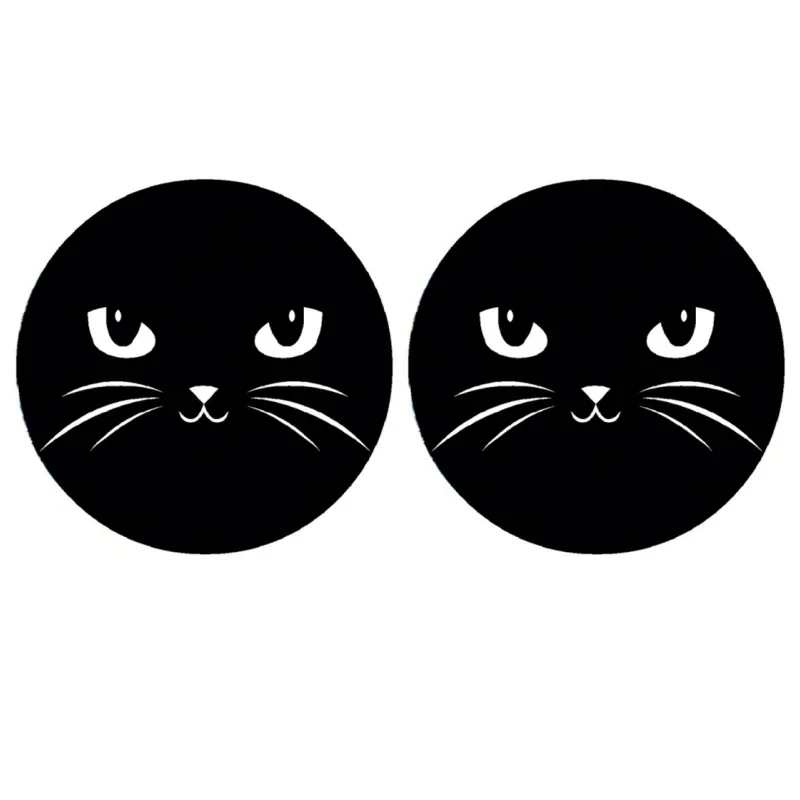 

2 шт., автомобильные держатели для стаканов с милым котом, нескользящий резиновый коврик для держателя бутылок, вставка подставки для автомобильного интерьера, противоскользящие подстаканники